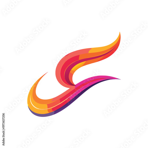 Dynamic colorful swirl element with fluid shapes and vibrant rainbow gradients for branding