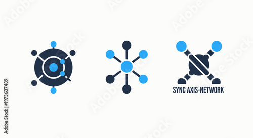 Network connection nodes data synchronization and advertising icons