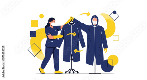 Healthcare worker preparing protective suit, medical safety, virus prevention concept