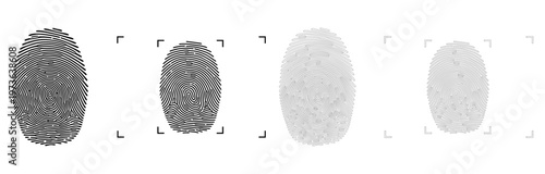 A sequence showing the digital scanning process of a unique human fingerprint for identification.