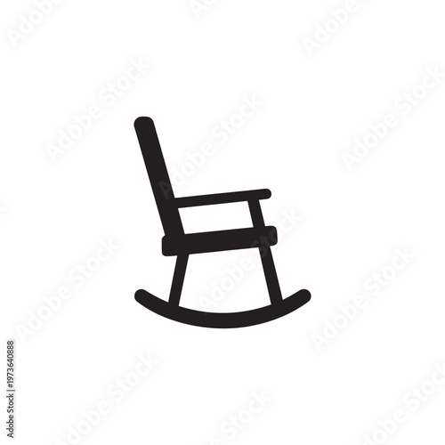  Sitting swing rocking chair icon silhouette vector design art illustration