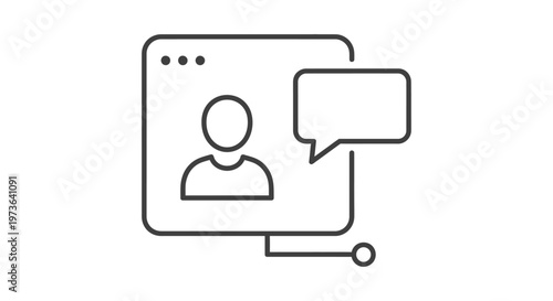 online communication and digital interaction concept a user profile and chat message icon on a web interface.