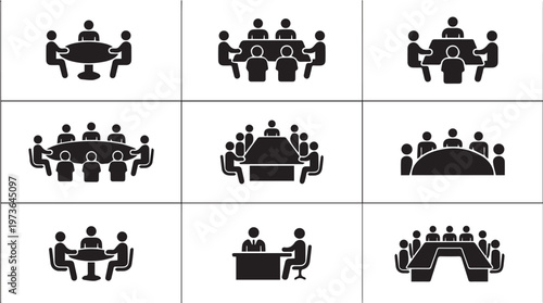 Business Meeting People Team Icons.