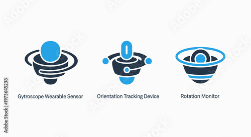 Gyroscope sensor, omnibox tracking device, and simulator display icons for advanced technology applications