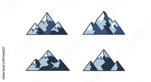 Summit Snow Line art vector creative minimal shapes illustration