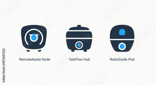 Collection of generic smart home appliance and electronic device icons