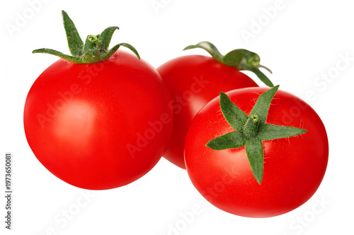 Three red ripe tomatoes