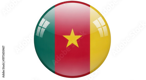 Cameroon flag glossy button isolated on transparent background Free Download Cameroon flag glossy button isolated on transparent background - GFXLoad