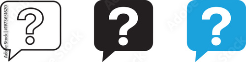 Minimalist question mark icon vector for help, support, and frequently asked questions interfaces.