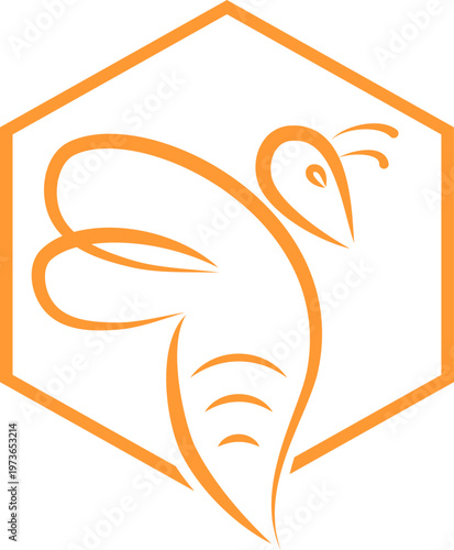 Biene und Bienenwabe Logo, Hintergrund, Biene, Hummel, Insekt Logo