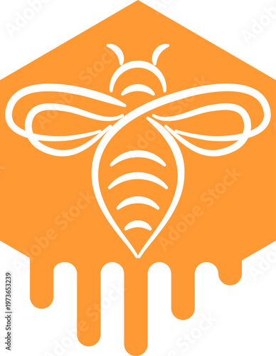 Biene, Bienenwabe und Honig Logo, Hintergrund, Biene, Hummel, Insekt Logo