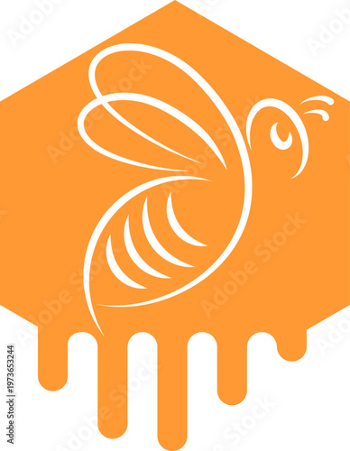 Biene, Bienenwabe und Honig Logo, Hintergrund, Biene, Hummel, Insekt