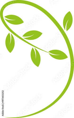 Pflanze, Blätter in grün Logo, Natur, Wellness Design