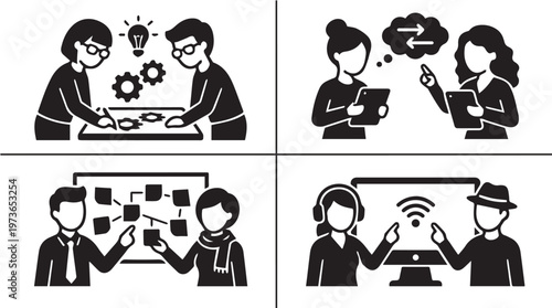 People working in business team.