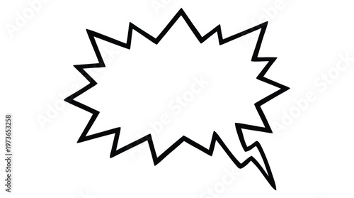 Dynamic Exploding Speech Bubble with Jagged Edges, Ideal for Expressing Strong Emotions or Sound Effects in Comics