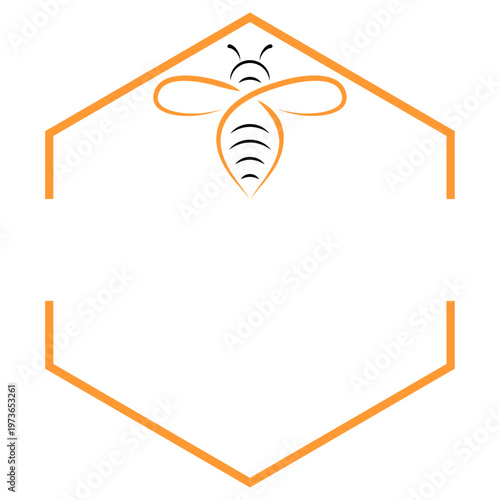 Biene und Bienenwabe Logo, Icon, Biene, Hummel, Insekt, Hintergrund, Design, Logo