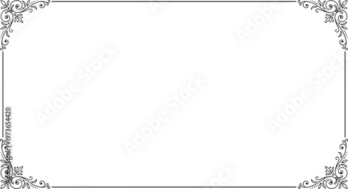 Elegant floral border frame for certificates and invitations