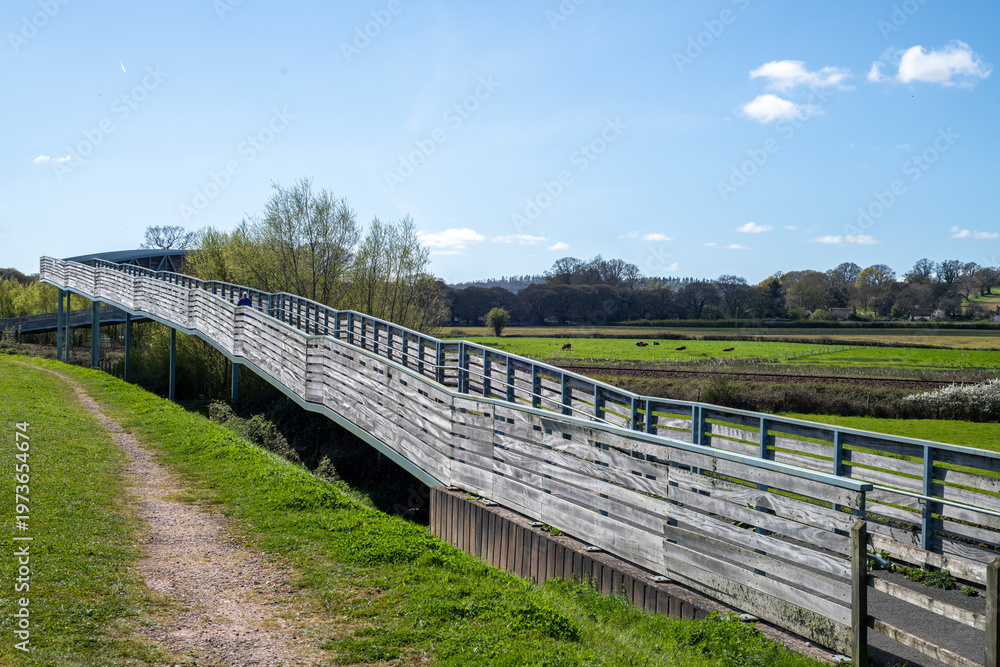 Naklejka premium The Powderham foot bridge near to Starcross in Devon. 