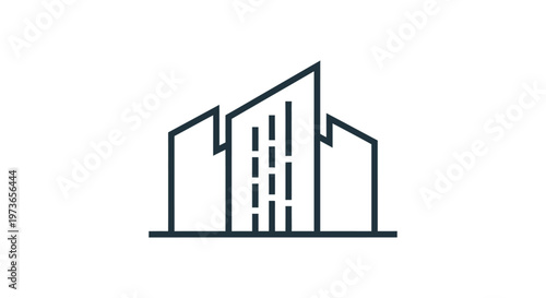 minimalist city skyline outline illustrating modern urban development and real estate concepts with a clean geometric design.