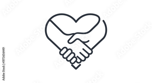 handshake heart shape design symbolizing helping hands partnership and unity ideal for concepts of love and support