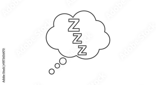 zzz sleep thought bubble icon representing dreaming and rest a simple graphic for conveying tired states and relaxation concepts.