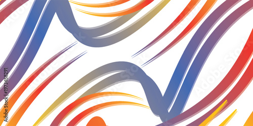 Color Line Waves. Flowing Paint Splash. Abstract Dynamic Background for Holi Festival. Wave Shape Gradient 3D Rainbow Ribbon.