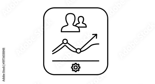 Business Growth Chart with People Icon and Settings Gear