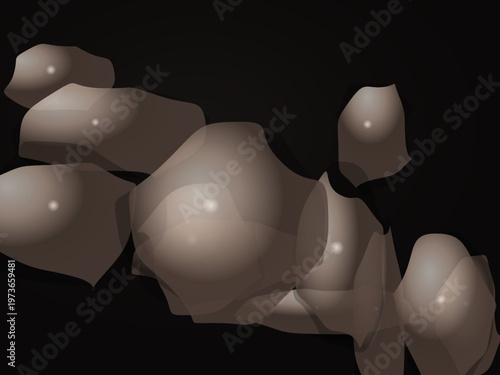 Glossy Chrome Blobs Metallic Silver Premium Abstract Art