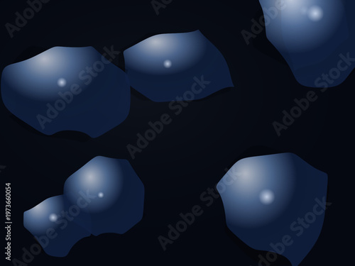 Glossy Chrome Blobs Metallic Silver Premium Abstract Art