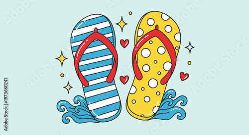 Gemini said

A pair of pink rubber flip-flops with a casual pattern rests on a summer beach in this fashion vector illustration of travel footwear