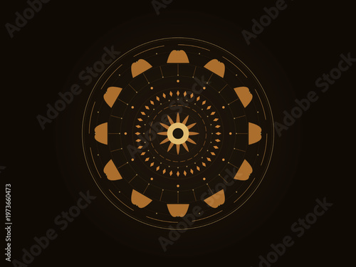 Intricate Geometric Mandala Sacred Geometry Ornament Background