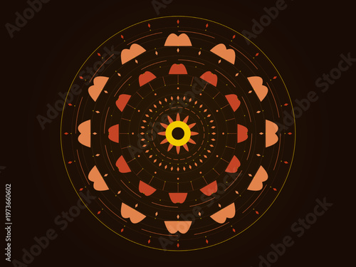 Sacred Geometry Mandala Intricate Circular Ornament Vector Art