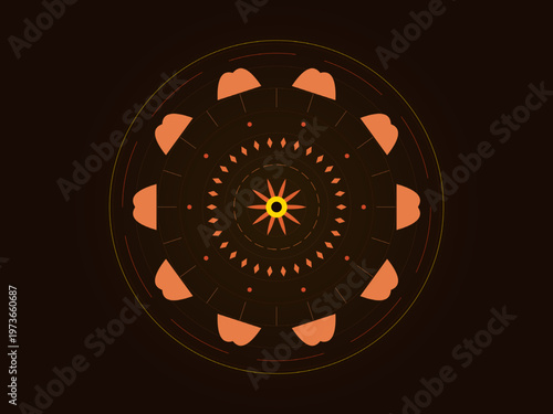 Sacred Geometry Mandala Intricate Circular Ornament Vector Art
