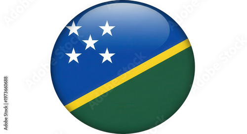 Free Download Solomon islands flag glossy round button isolated on transparent background - GFXLoad