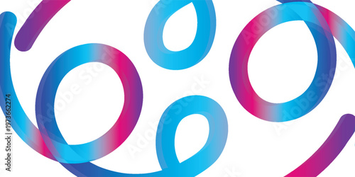 Abstract Color Line. 3D Wave Shape Line with Gradient. Vector Swirl Rainbow Ribbon. Doodle Color Organic Shaped Wavy Element.