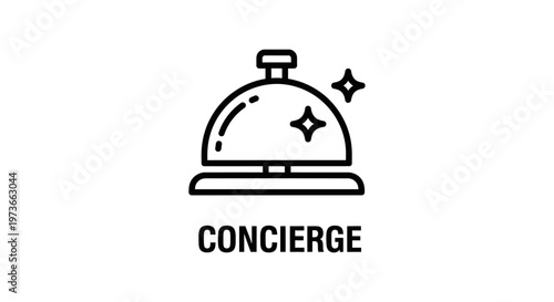 a concierge service bell icon sparkling representing premium hospitality and assistance perfect for business and travel apps.