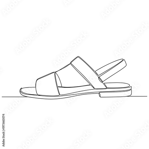 Women's slingback sandal with wide straps line art