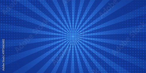 Retro background with rays or stripes in the center. Sunburst or sun burst retro background. Blue colors. eps 10 vector