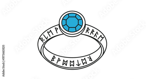 a ring with a blue stone.