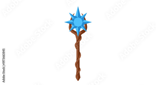 a blue star on a brown stick.