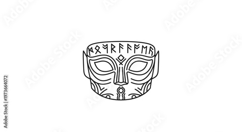 Decorative mask with tribal pattern design.