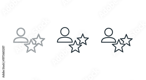 customer rating icon with two stars symbolizing user review and quality feedback for digital interface design and customer experience.