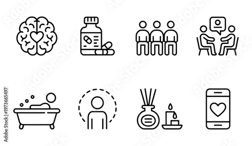 Icons depicting shopping basket smartphones gift cards and scissors in a vector style