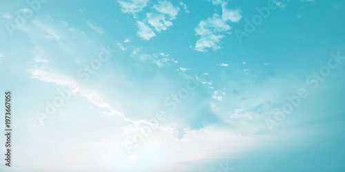 sunny sky, blue light watercolor background. Aquarelle painting brush effect card paper, textured canvas cloudy smoke space for text, entertaining card, template. aquamarine color graphics illustratio