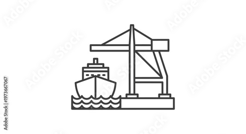 cargo ship and gantry crane at a shipping port illustrating global logistics maritime transport and supply chain management.