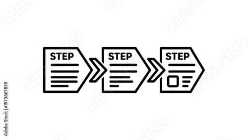 Business process workflow sequence icons