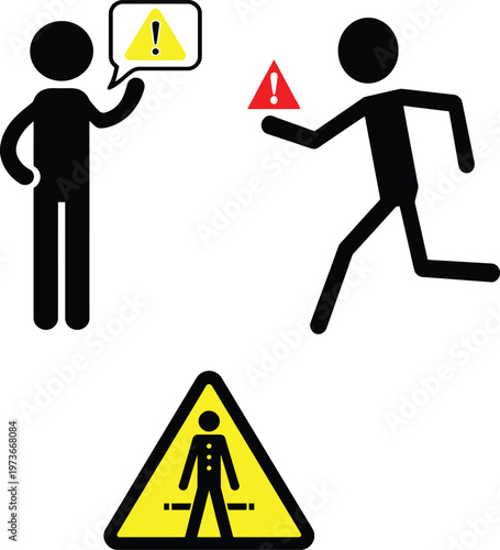 Warning sign for pedestrian crossing caution