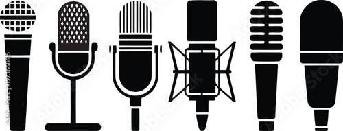 Vintage and modern microphone design.