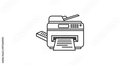 multifunction printer office equipment printing machine copier icon scan document illustrating efficient digital workflow in a modern business setting