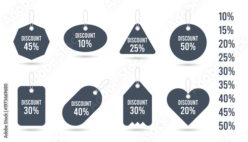 Sale Discount Price Tag Label Vector Set